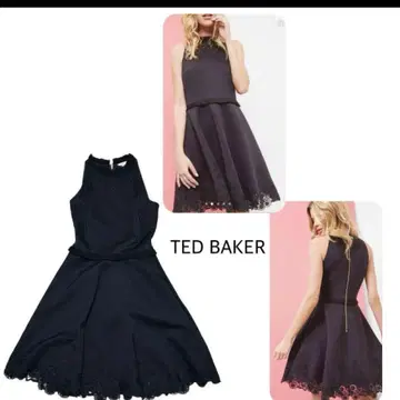 TED BAKER 슬리브리스 무릎 기장 원피스 (블랙)