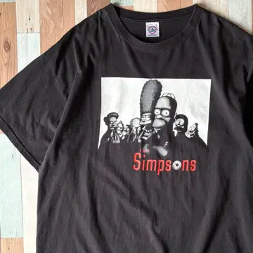 00s The Simpsons 패러디 프린트 티셔츠 XL 심슨