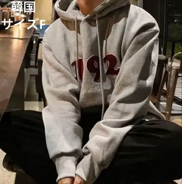 남성용 후드티 후디 상의 맨투맨 속기모 그레이 한국 프리 사이즈
