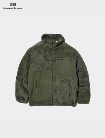 새상품급 UNIQLO M 콤비네이션 플리스 자켓 카키
