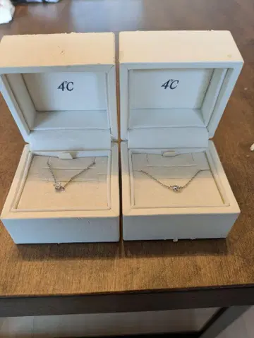 4C 실버 다이아몬드 목걸이 2세트