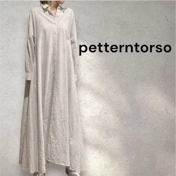 안티카 petterntorso 스트라이프 롱 원피스 A라인