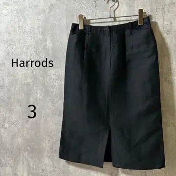 4358 [해롯/Harrods] 실크 100% 타이트 스커트 블랙 슬릿
