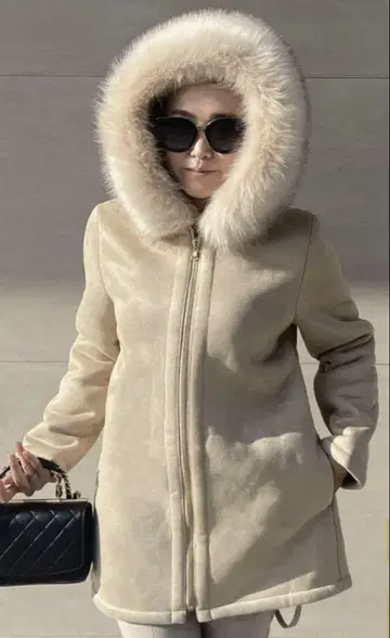 JENNE 에코 무스탕 코트 베이지 L 무스탕 코트