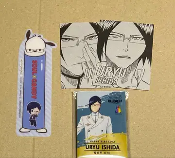 BLEACH 이시다 우류 캔뱃지 실버 카드 니지겐노모리 산리오