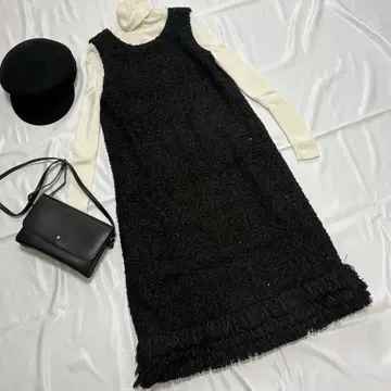 avvenennte vestito 트위드 롱 원피스 블랙
