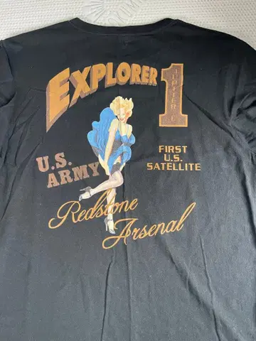 AVIREX 블랙 긴팔 T셔츠 2XL