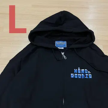 [미사용 새상품] HEADGOONIE 지퍼 후드티 블랙 L
