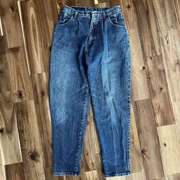 여성용 테이퍼드 데님 팬츠 블루 계열 하이웨스트 구제 의류 USED
