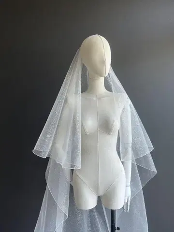 AiLE [ Lsize ] 별하늘 베일 메로우 가공 글리터 웨딩 베일