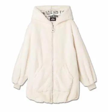 MARY QUANT 비쥬 데이지 퍼 BIG 후드티 블루종