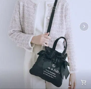 더블 리본 2Way 토트백 메종 드 플뢰르 블랙