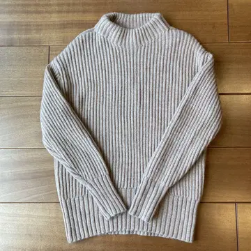MUJI 야크 함유 울 하찌 모크넥 와이드 스웨터 XS~S