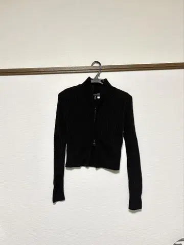 블랙 리브 니트 긴팔 H&M