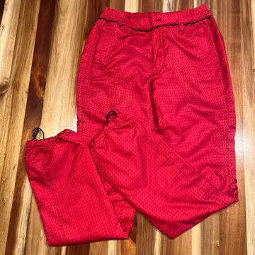 여성용 골프 방한 팬츠 빨간색 체크 무늬