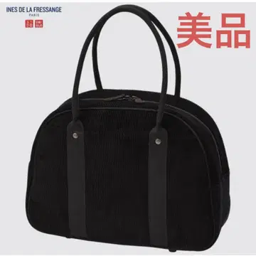 이네스 유니클로 코듀로이 보스턴 백 블랙