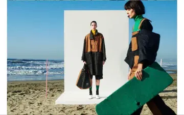 PLAN C 롱 코트 브라운 블랙