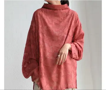 보틀넥 시어 풀오버 풀오버 긴팔