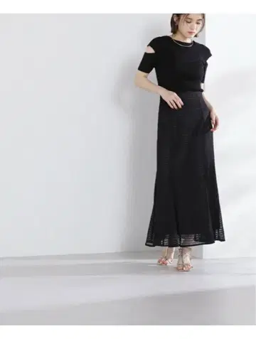 NATURAL BEAUTY BASIC 크로셰풍 레이스 머메이드 스커트