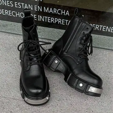 통굽 부츠 블랙