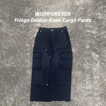 WISHFOREVER 프린지 더블니 카고 팬츠