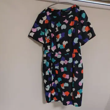 marimekko 컬러풀 무늬 반팔 원피스
