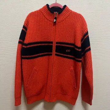 퀵실버 오렌지 집업 니트 스웨터