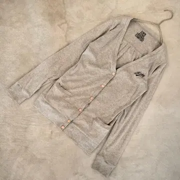 OZOC 가디건 M 그레이 자수 로고 얇은 소재 맨투맨 스타일