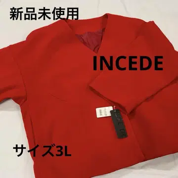 미사용 새상품 INCEDE 숏 기장 노카라 자켓 3L #2875