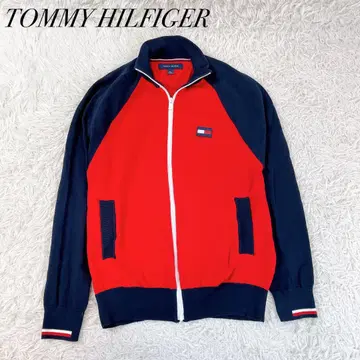 새상품급 TOMMY HILFIGER 니트 집업 풀 집업 절개 M