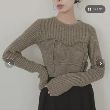 뷔스티에 디자인 리브 니트탑