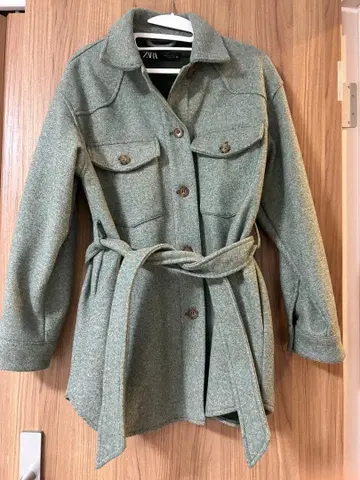 ZARA 셔츠 코트 그린