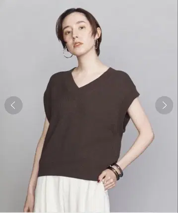 [새상품급] B&Y UNITED ARROWS/코튼 V넥 니트 베스트