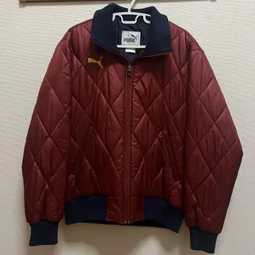 푸마 빨간색 퀼팅 나일론 자켓