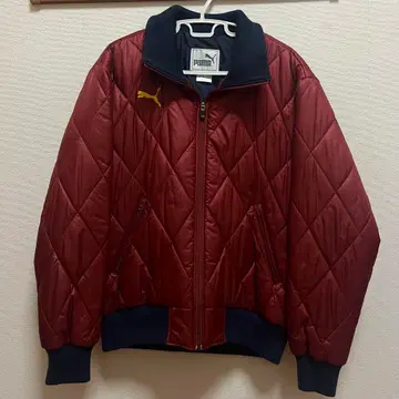 푸마 빨간색 퀼팅 나일론 자켓