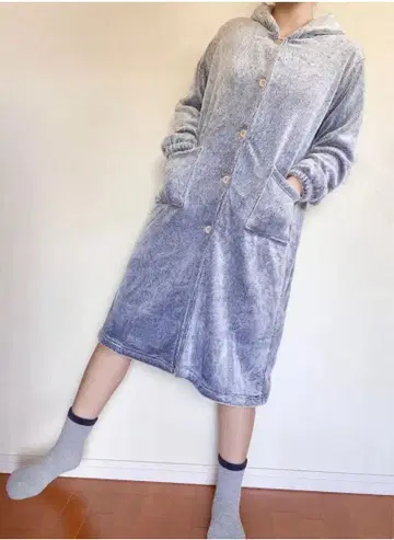 미사용 니토리 착용 담요 미들 브라운 후드 기장 105cm