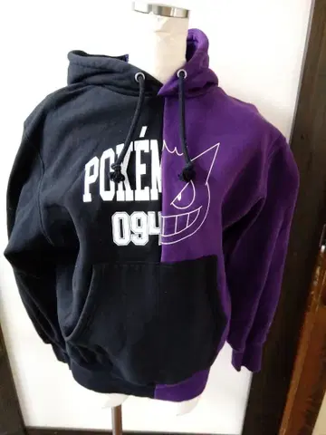 포켓몬 Gengar 후드 부착 스웨트 셔츠 M 블랙/보라색 겐가