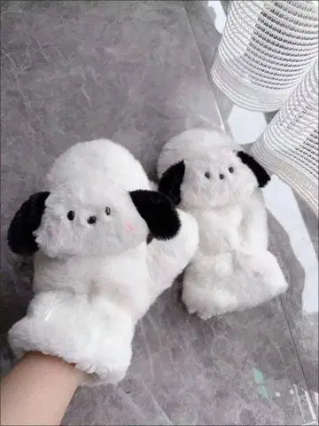 강아지 얼굴 디자인 복슬복슬 장갑