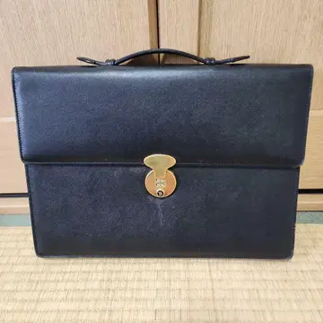 BALLY 레어 블랙 가죽 브리프 케이스