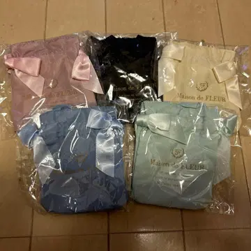메종 드 플뢰르 더블 리본 개더 토트백 가챠 굿즈 컴플리트