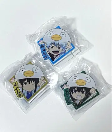 은혼 마루이 랜덤 아크릴 배지 3개 세트 긴토키, 카츠라, 히지카타