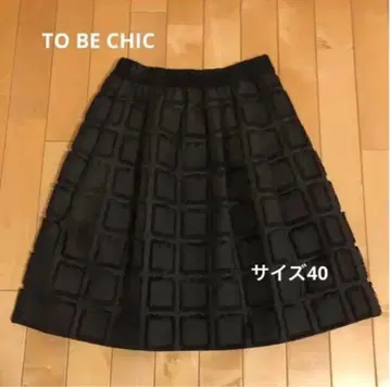 [ 새상품급 ] TO BE CHIC 블랙 플레어 스커트 40