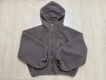 [아프레 주르] 후드 부착 보아 자켓 브라운