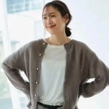 로페피크닉 모헤어 혼방 메탈 버튼 가디건