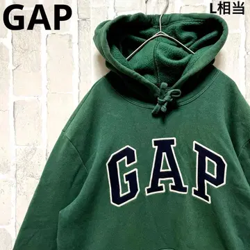 GAP 갭 후드티 S 자수 그린 풀오버 속기모 짧은 기장