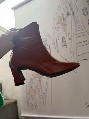 브라운 하이힐 부츠