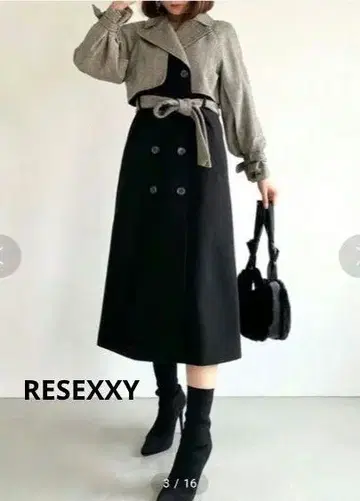 RESEXXY 리젝시 레이어드 케이프 라이크 코트