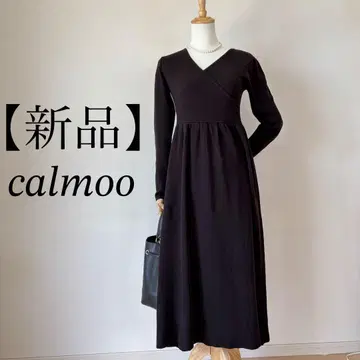 [새상품] calmoo 니트 카슈쿨 원피스 브라운 성인 여성 깔끔함