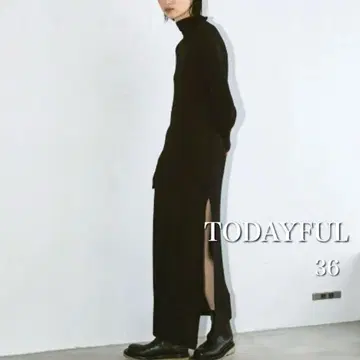 TODAYFUL 슬릿 실크 니트 드레스 36 블랙