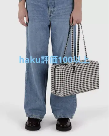 baggu 깅엄 체크 토트백 M
